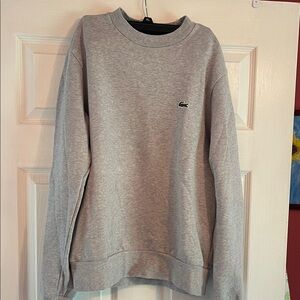 Lacoste Women’s Crewneck Sweatshirt - Heather Gray with Green Logo